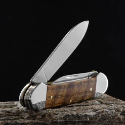 Case Canoe Yellow Curly Oak Folding Knife -Adventure Knives CA47126.4 37567.1696507507