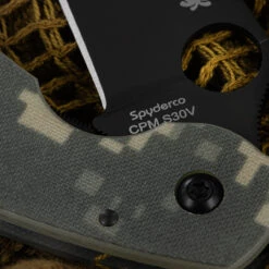 Spyderco Mili Digi Camo Black Blade Folding Knife -Adventure Knives SC36GPCMOBK.3 78866.1695729085