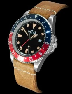 Davosa Vintage Diver Quartz Blue/Red -Adventure Knives davos 162.500.95 63294.1646668339